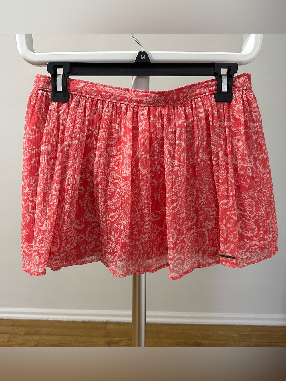 Abercrombie & Fitch Coral Paisley Pleated Mini Skirt size S